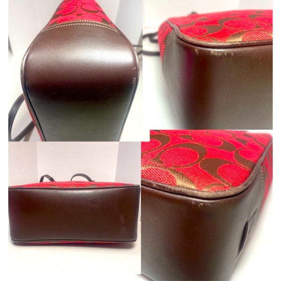 Coach Signature series tapestry and leather handbag PRICE..IS..VERY…FIRM! - Picture 8 of 16